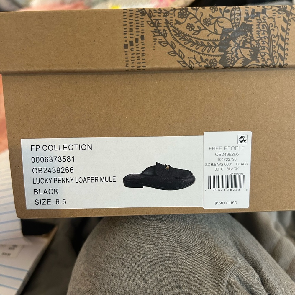 Free People Black Suede Loafers with Gold Accent - Picture 6 of 6